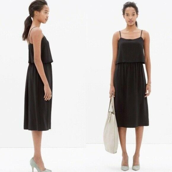 Madewell Dresses & Skirts - Madewell Black Silk Overlay Casual Cami Dress